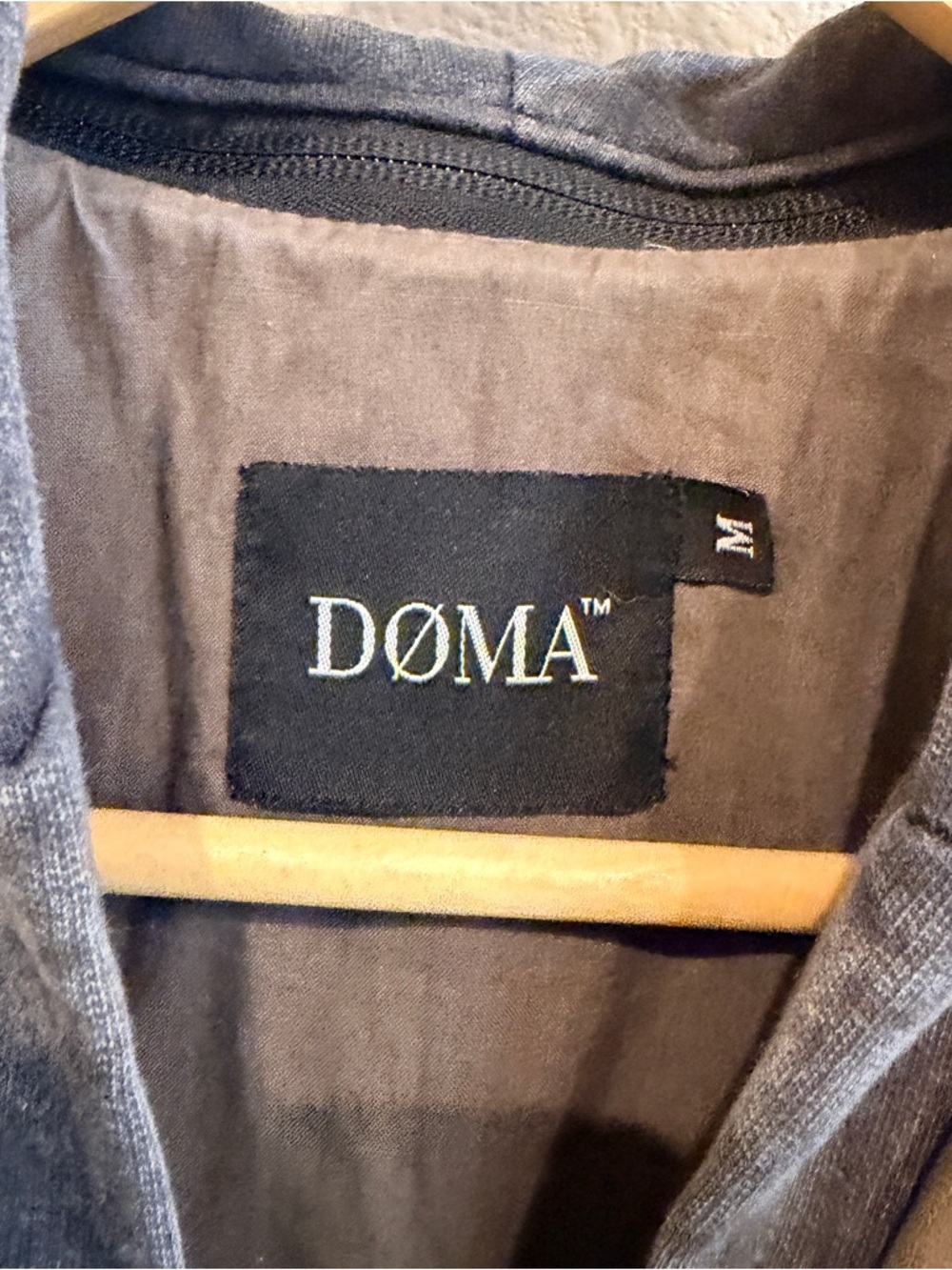 DOMA Leather Moto Jacket Taupe Brown Removable Hood Distressed Moto M - Picture 7 of 9
